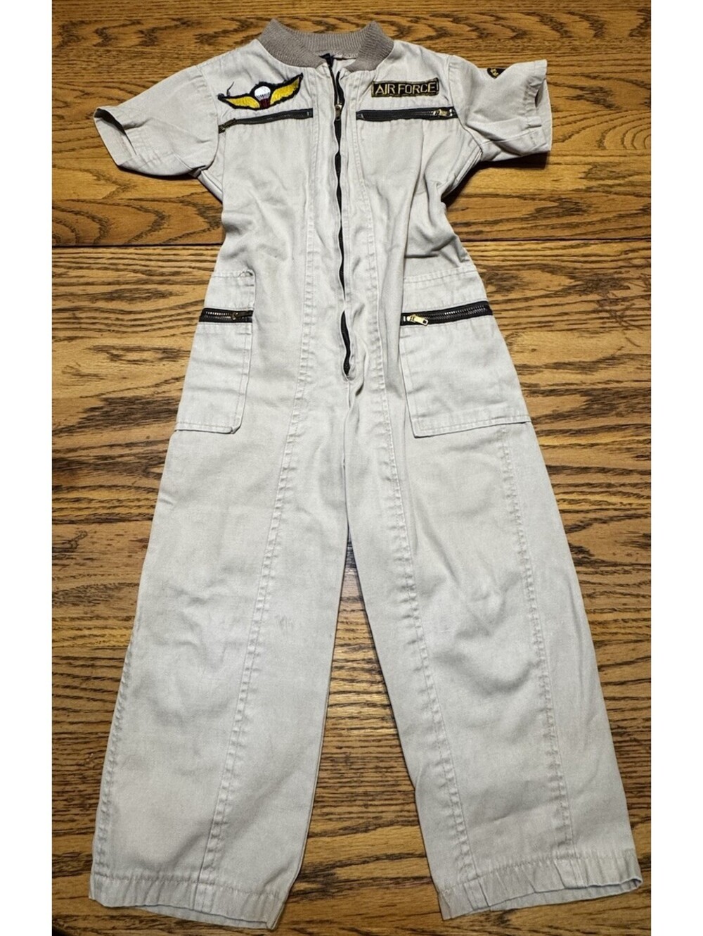 Vintage 90s Certified Kid Air Force Flight Suit Jumpsuit Size 5 Pilot Costume